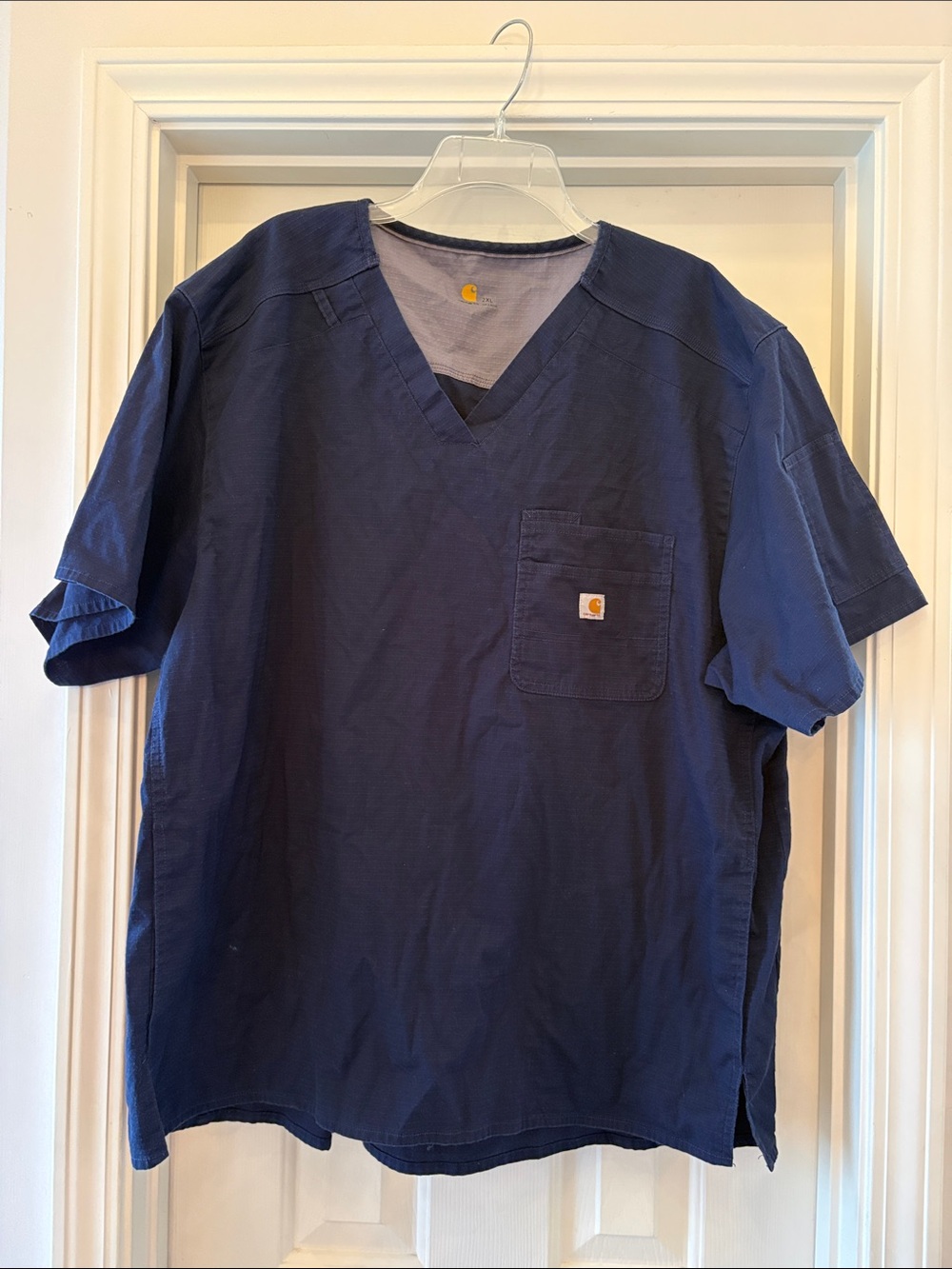 Carhartt Navy Blue Scrub Top 2XLWorkwear Medical utility Uniform Shirt